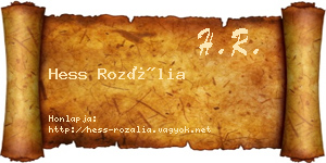 Hess Rozália névjegykártya